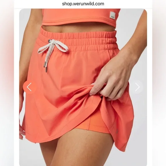 NWT VUORI Clementine Skirt 3” sz Large Pomelo - Picture 1 of 3